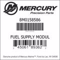 Bar codes for Mercury Marine part number 8M0158586