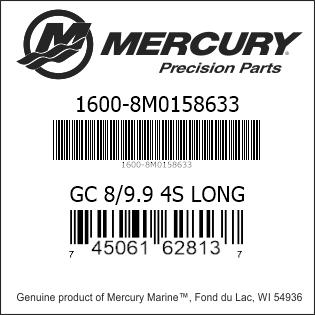 Mercury-Mercruiser 1600-8M0158633 GC 8/9.9 4S LONG Genuine factory part