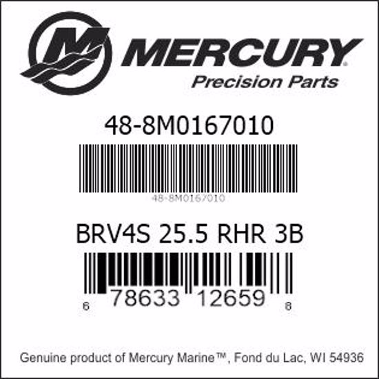 Bar codes for Mercury Marine part number 48-8M0167010