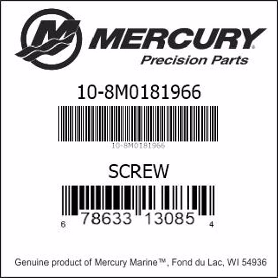Bar codes for Mercury Marine part number 10-8M0181966