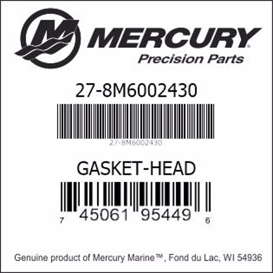 Bar codes for Mercury Marine part number 27-8M6002430