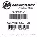 Mercury Outboard 50-90983A5 Electric Start Conversion Kit Genuine