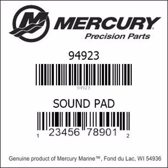 Bar codes for Mercury Marine part number 94923