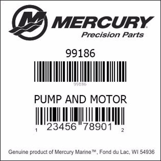 Bar codes for Mercury Marine part number 99186