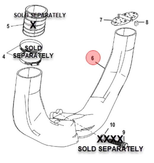 ABGASGEWEIH (Y-PIPE) FÜR outlet MERCRUISER V6 & V8 - 8M0115149